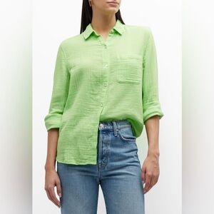 Rails Jade Lime ELLIS COTTON BUTTON-FRONT SHIRT Size Medium NWOT